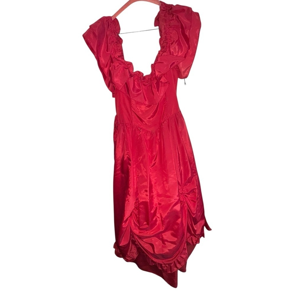 Vintage Gunne Sax Red Ruffle Dress Cottagecore Renaissance Gown